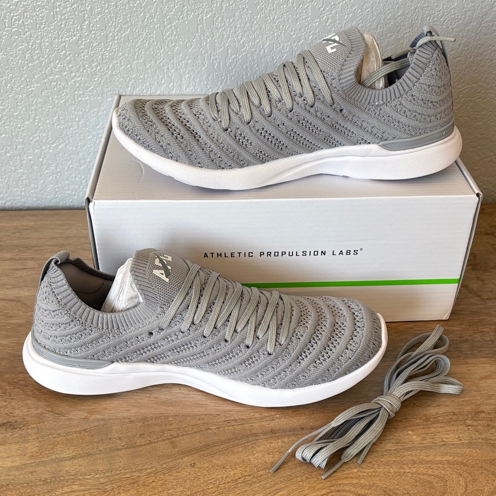 APL Light Grey Knit Slip-On Athletic Sneakers